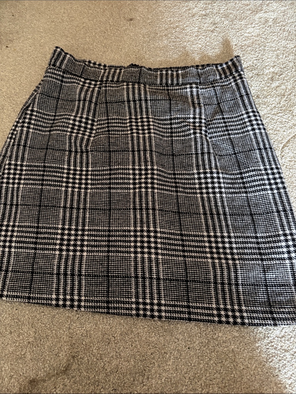 Source Unknown Black and White Plaid Mini Skirt